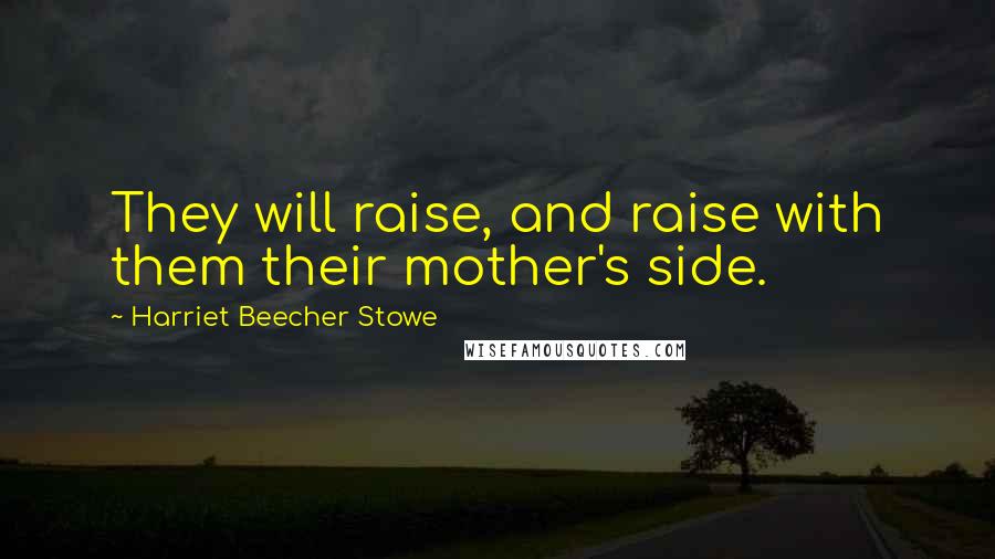 Harriet Beecher Stowe quotes: They will raise, and raise with them their mother's side.