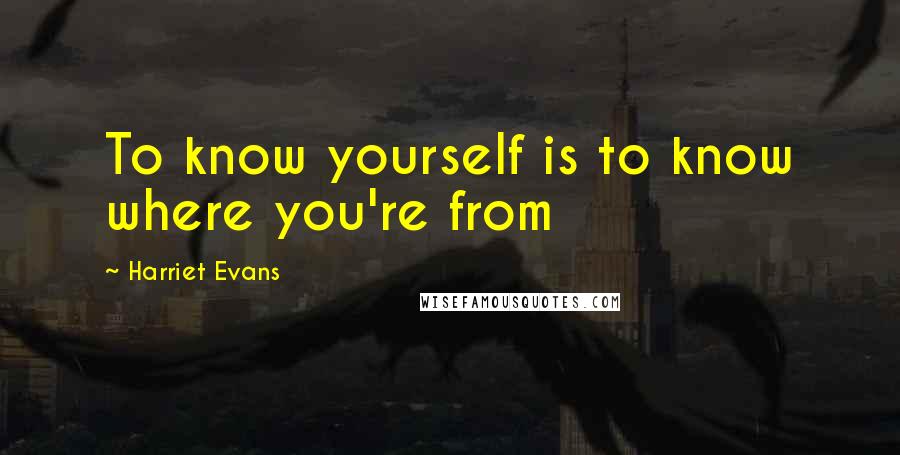 Harriet Evans quotes: To know yourself is to know where you're from