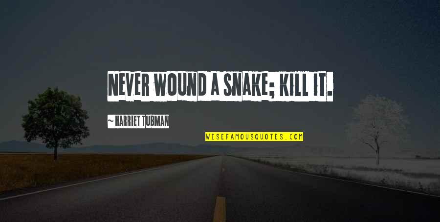 Harriet Tubman Quotes By Harriet Tubman: Never wound a snake; kill it.