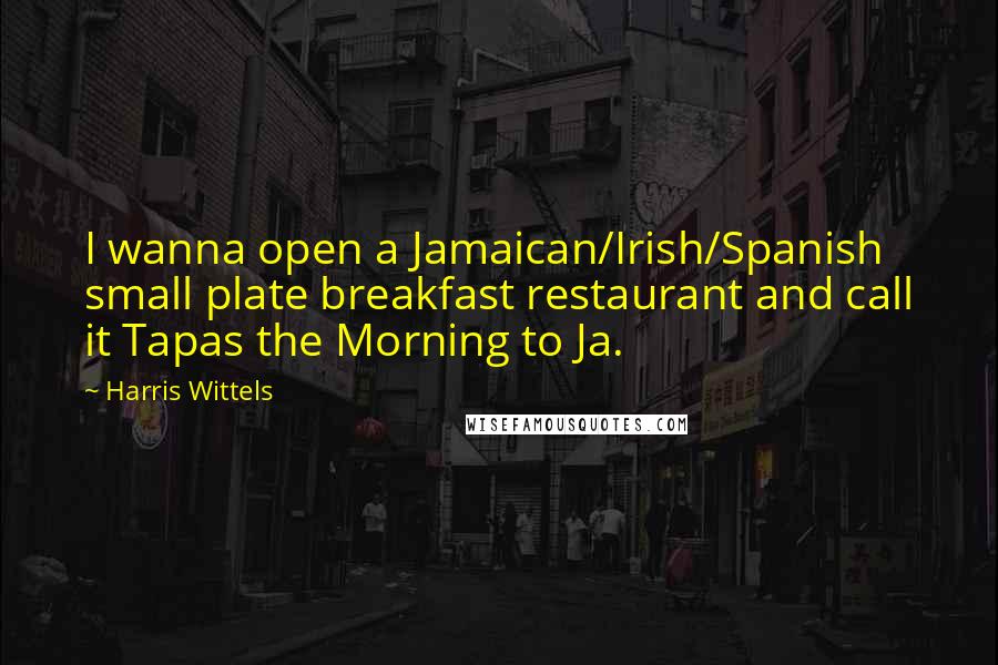 Harris Wittels quotes: I wanna open a Jamaican/Irish/Spanish small plate breakfast restaurant and call it Tapas the Morning to Ja.