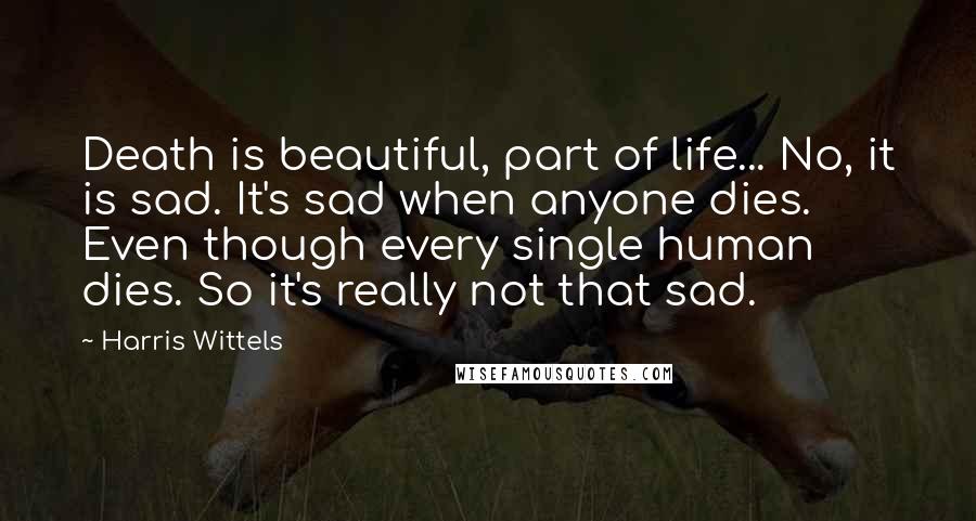 Harris Wittels quotes: Death is beautiful, part of life... No, it is sad. It's sad when anyone dies. Even though every single human dies. So it's really not that sad.