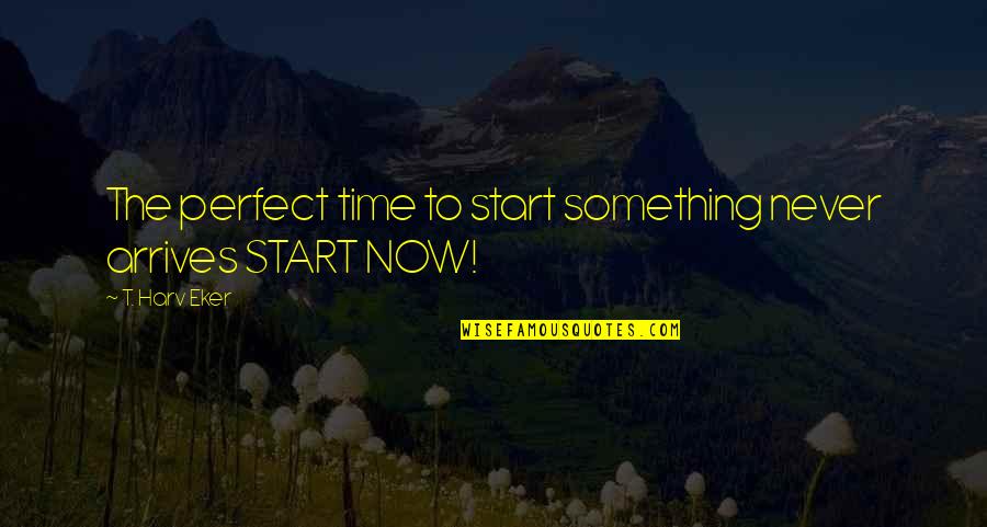 Harrison Mcclain Quotes By T. Harv Eker: The perfect time to start something never arrives