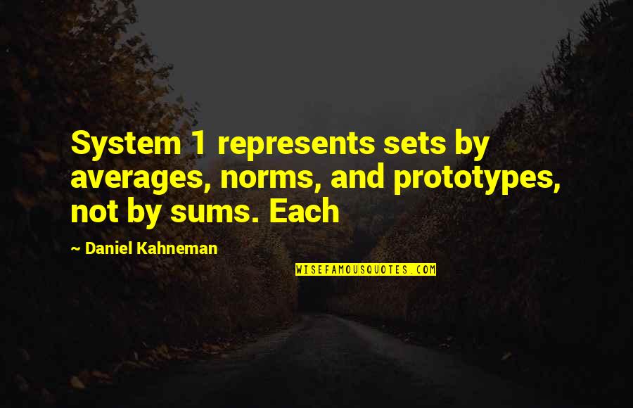 Harron Atkins Quotes By Daniel Kahneman: System 1 represents sets by averages, norms, and