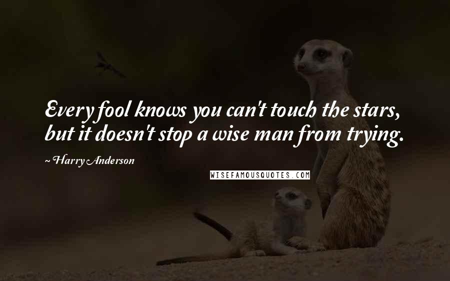 Harry Anderson quotes: Every fool knows you can't touch the stars, but it doesn't stop a wise man from trying.