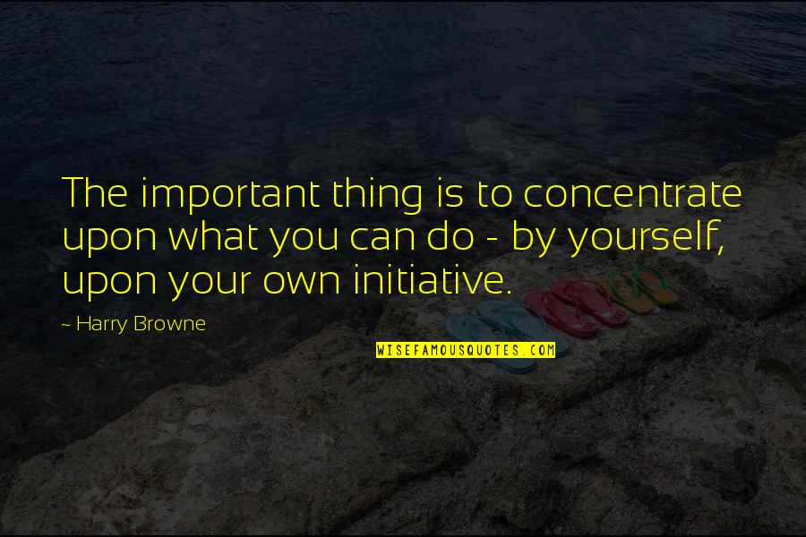 Harry Browne Quotes By Harry Browne: The important thing is to concentrate upon what