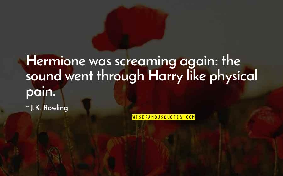 Harry Hermione Quotes By J.K. Rowling: Hermione was screaming again: the sound went through