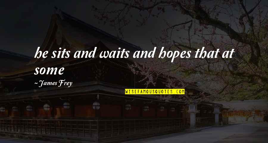 Harry Hoo Quotes By James Frey: he sits and waits and hopes that at