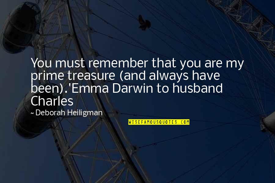 Harry Pickens Quotes By Deborah Heiligman: You must remember that you are my prime Harry Pickens Quotes By Deborah Heiligman: You must remember that you are my prime