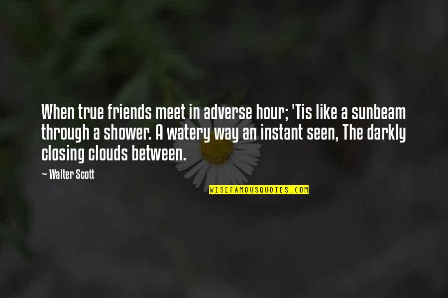 Harry Potter And The Deathly Hallows Quotes By Walter Scott: When true friends meet in adverse hour; 'Tis