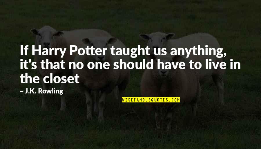 Harry Potter Closet Quotes By J.K. Rowling: If Harry Potter taught us anything, it's that