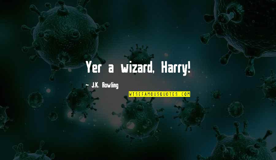 Harry Potter Funny Quotes By J.K. Rowling: Yer a wizard, Harry!