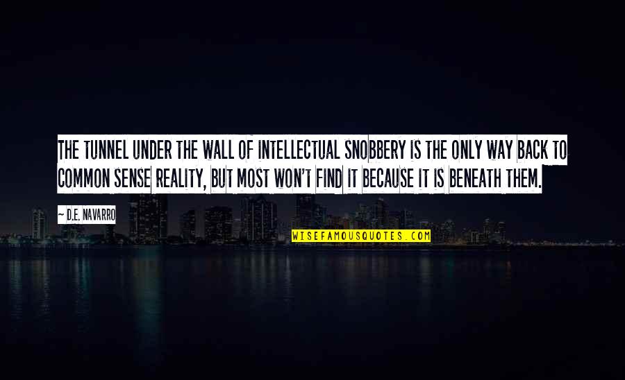 Harry Potter Journey Quotes By D.E. Navarro: The tunnel under the wall of intellectual snobbery