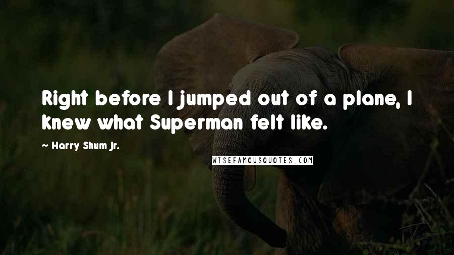 Harry Shum Jr. quotes: Right before I jumped out of a plane, I knew what Superman felt like.