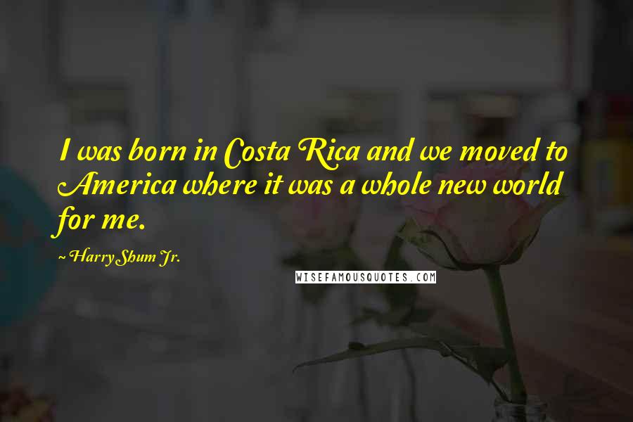 Harry Shum Jr. quotes: I was born in Costa Rica and we moved to America where it was a whole new world for me.