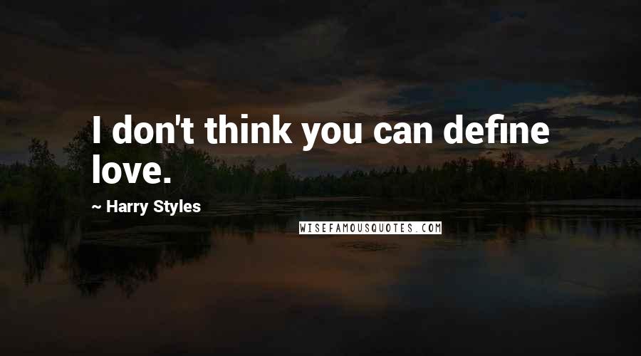 Harry Styles quotes: I don't think you can define love.