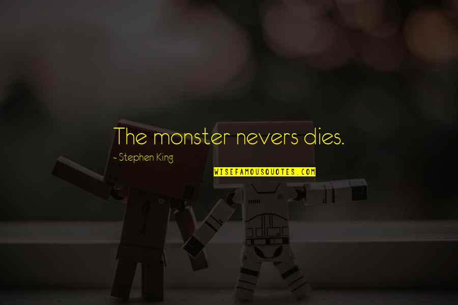 Harsh Judgement Quotes By Stephen King: The monster nevers dies.