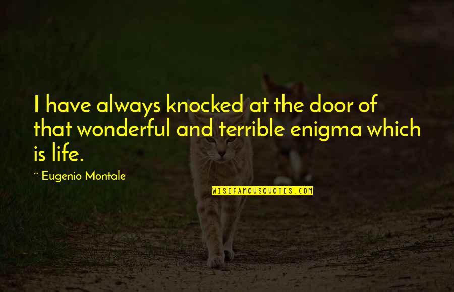 Harsono Quotes By Eugenio Montale: I have always knocked at the door of