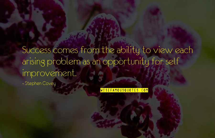 Hart En Ziel Quotes By Stephen Covey: Success comes from the ability to view each