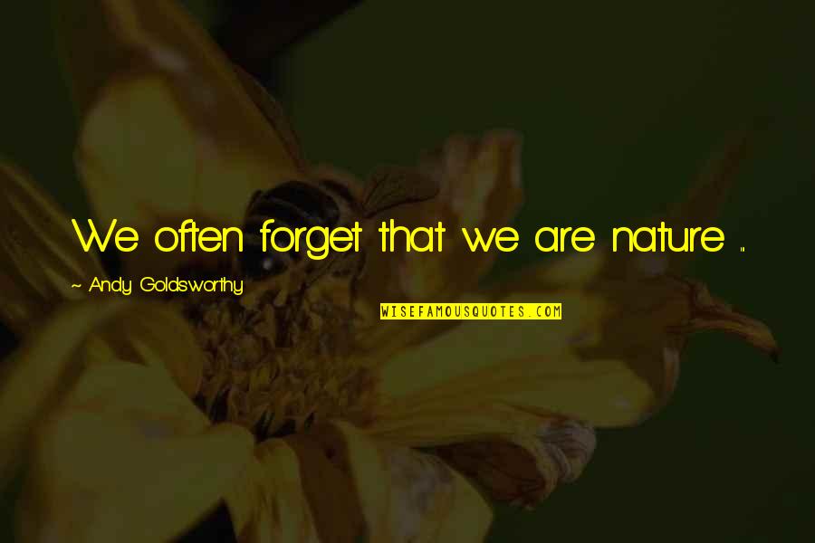Hart Warming Quotes By Andy Goldsworthy: We often forget that we are nature ...