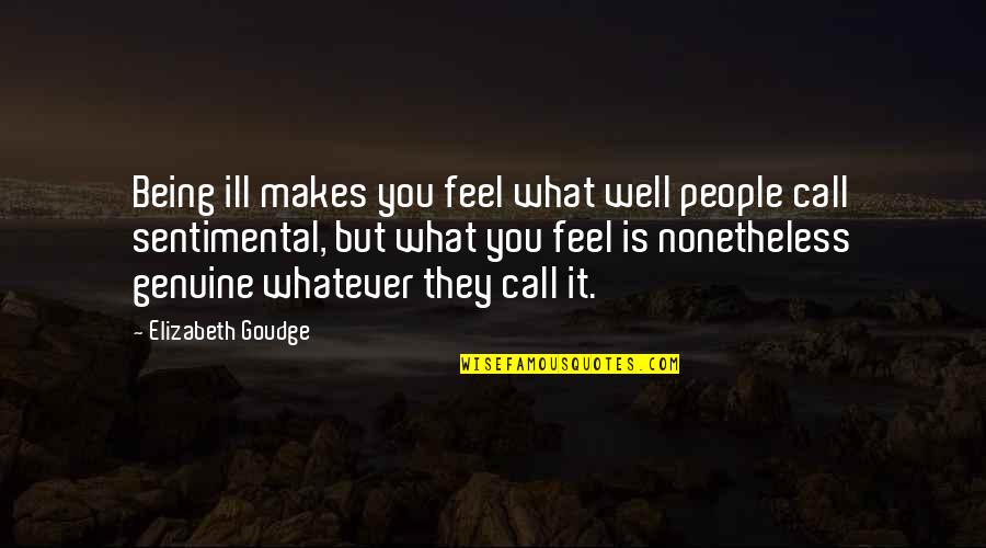 Hartenberg Doorkeeper Quotes By Elizabeth Goudge: Being ill makes you feel what well people Hartenberg Doorkeeper Quotes By Elizabeth Goudge: Being ill makes you feel what well people