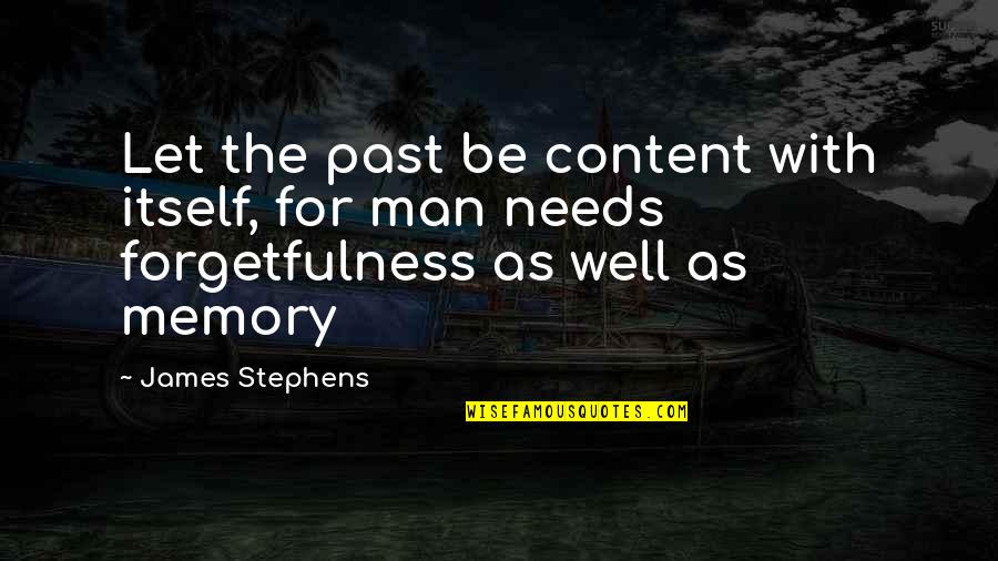 Hartgrove Behavioral Health Quotes By James Stephens: Let the past be content with itself, for