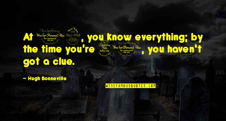 Harusnya Aku Quotes By Hugh Bonneville: At 19, you know everything; by the time