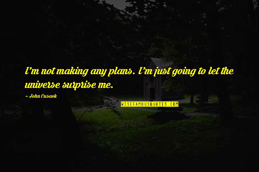 Harvey Specter Respect Quotes By John Cusack: I'm not making any plans. I'm just going