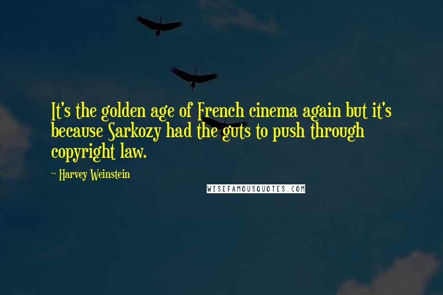Harvey Weinstein quotes: It's the golden age of French cinema again but it's because Sarkozy had the guts to push through copyright law.