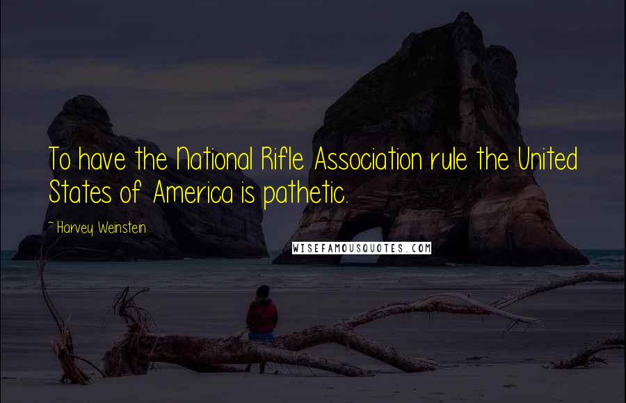 Harvey Weinstein quotes: To have the National Rifle Association rule the United States of America is pathetic.