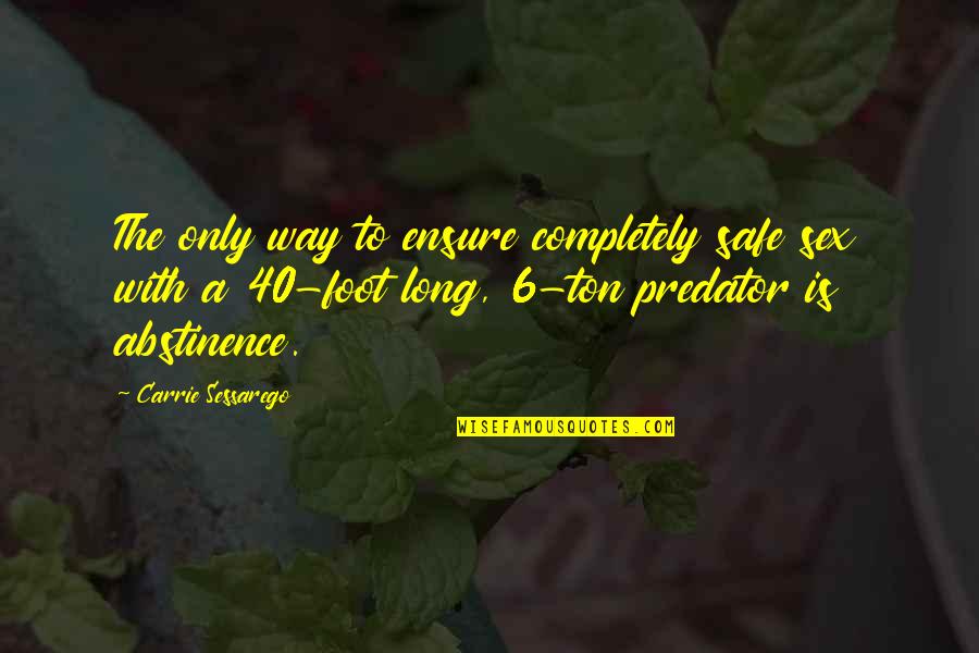 Harys Quotes By Carrie Sessarego: The only way to ensure completely safe sex Harys Quotes By Carrie Sessarego: The only way to ensure completely safe sex