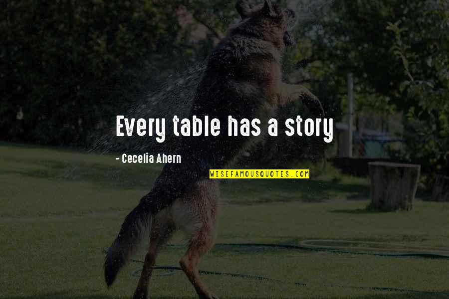 Has A Story Quotes By Cecelia Ahern: Every table has a story