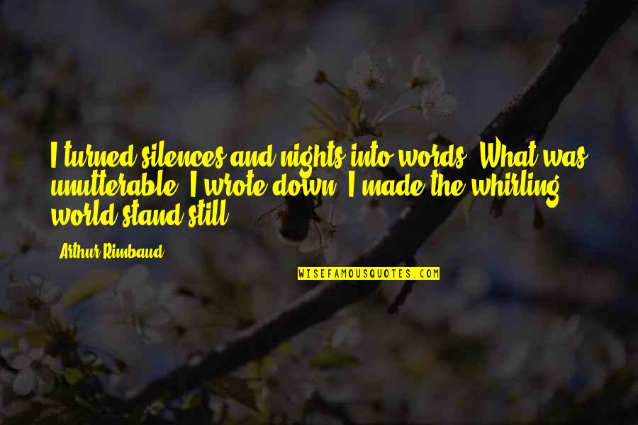 Hasanuddin Economics Quotes By Arthur Rimbaud: I turned silences and nights into words. What