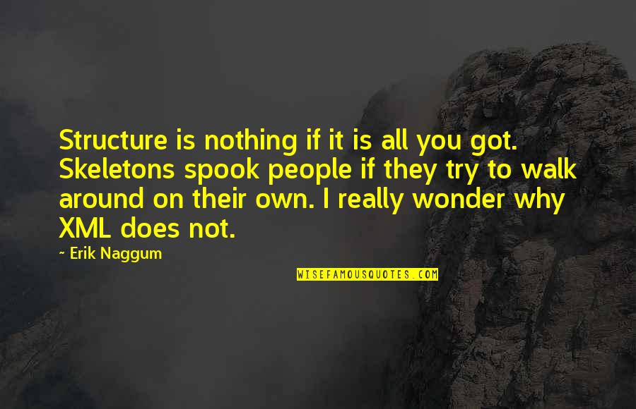 Hasbany Regan Quotes By Erik Naggum: Structure is nothing if it is all you Hasbany Regan Quotes By Erik Naggum: Structure is nothing if it is all you