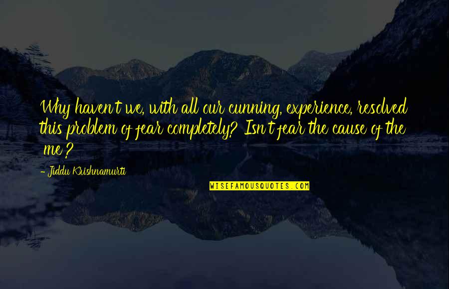 Hasici Adamov Quotes By Jiddu Krishnamurti: Why haven't we, with all our cunning, experience,