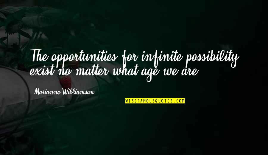 Haslams Dollhouse Quotes By Marianne Williamson: The opportunities for infinite possibility exist no matter
