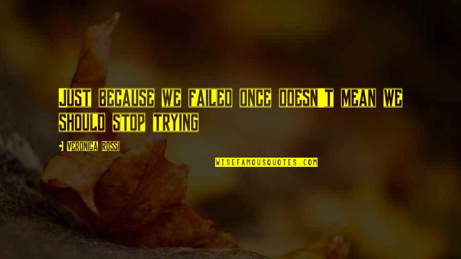 Hasner Greenhouse Quotes By Veronica Rossi: Just because we failed once doesn't mean we Hasner Greenhouse Quotes By Veronica Rossi: Just because we failed once doesn't mean we