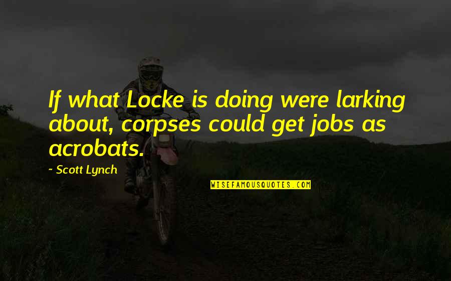 Hassanali Full Quotes By Scott Lynch: If what Locke is doing were larking about,