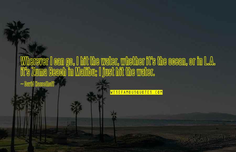 Hasselhoff's Quotes By David Hasselhoff: Wherever I can go, I hit the water, Hasselhoff's Quotes By David Hasselhoff: Wherever I can go, I hit the water,