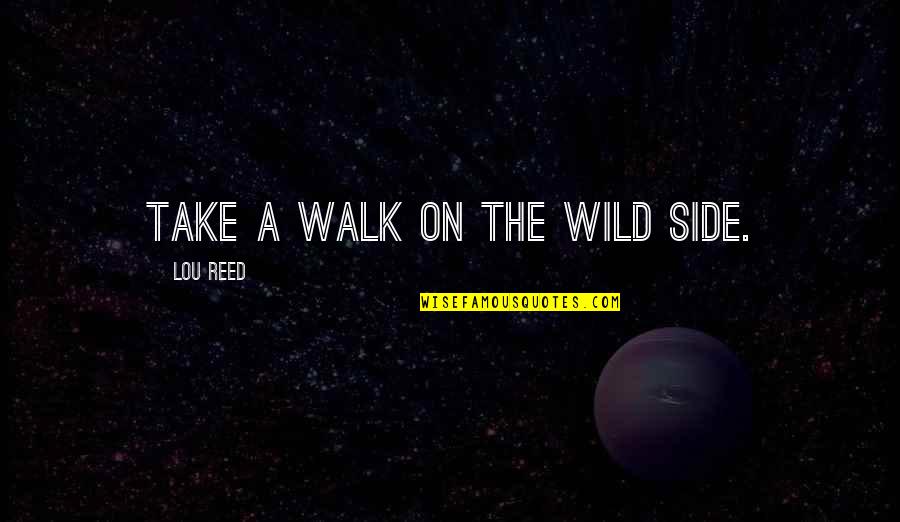 Hastanede Kullanilan Quotes By Lou Reed: Take a walk on the wild side.