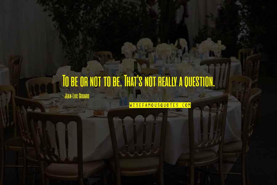 Hastling Quotes By Jean-Luc Godard: To be or not to be. That's not Hastling Quotes By Jean-Luc Godard: To be or not to be. That's not