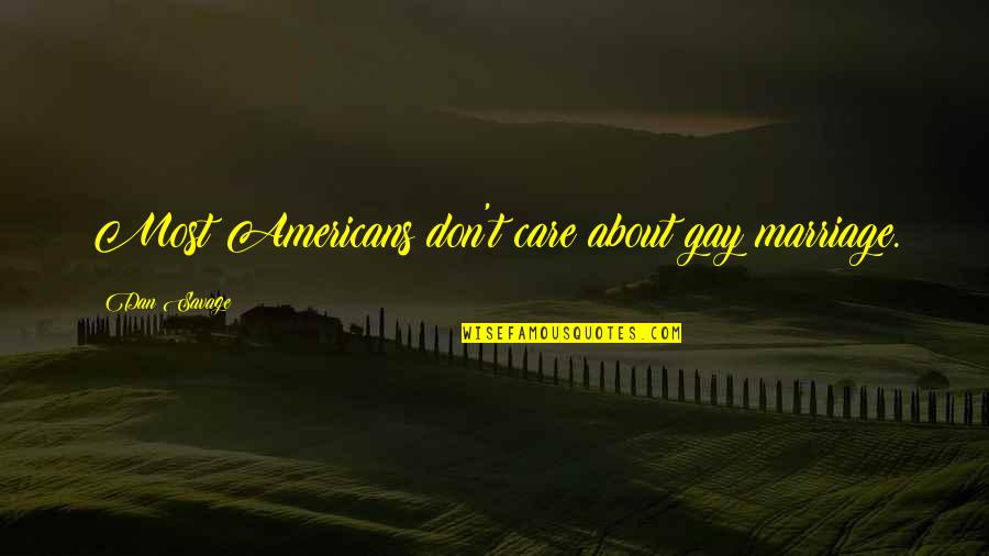 Hat Like Schwartz Quotes By Dan Savage: Most Americans don't care about gay marriage.