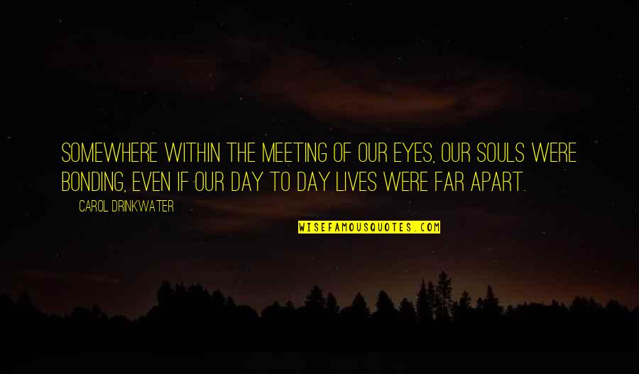 Hata No Kokoro Quotes By Carol Drinkwater: Somewhere within the meeting of our eyes, our