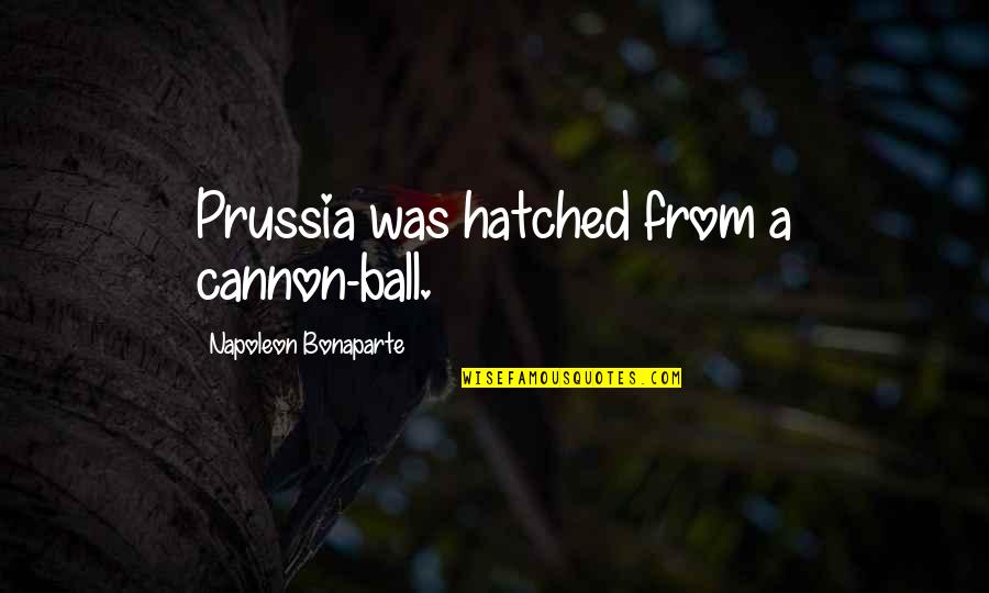 Hatched Quotes By Napoleon Bonaparte: Prussia was hatched from a cannon-ball.