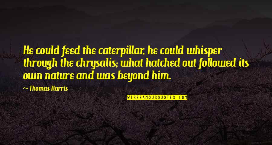 Hatched Quotes By Thomas Harris: He could feed the caterpillar, he could whisper