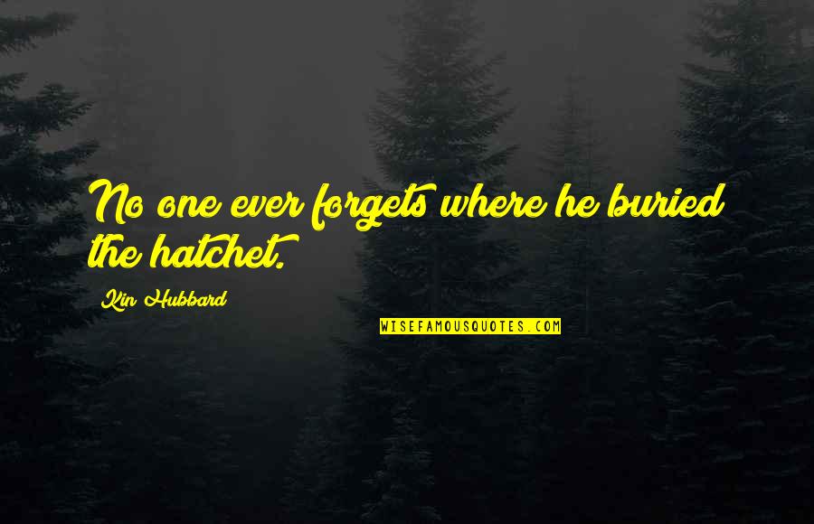 Hatchet 3 Quotes By Kin Hubbard: No one ever forgets where he buried the