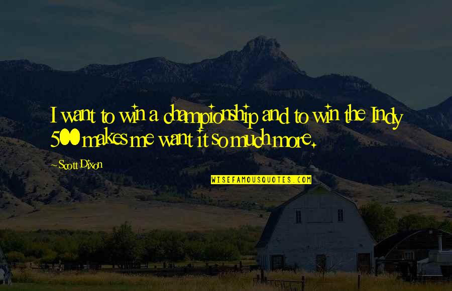 Hatchett Remodeling Quotes By Scott Dixon: I want to win a championship and to