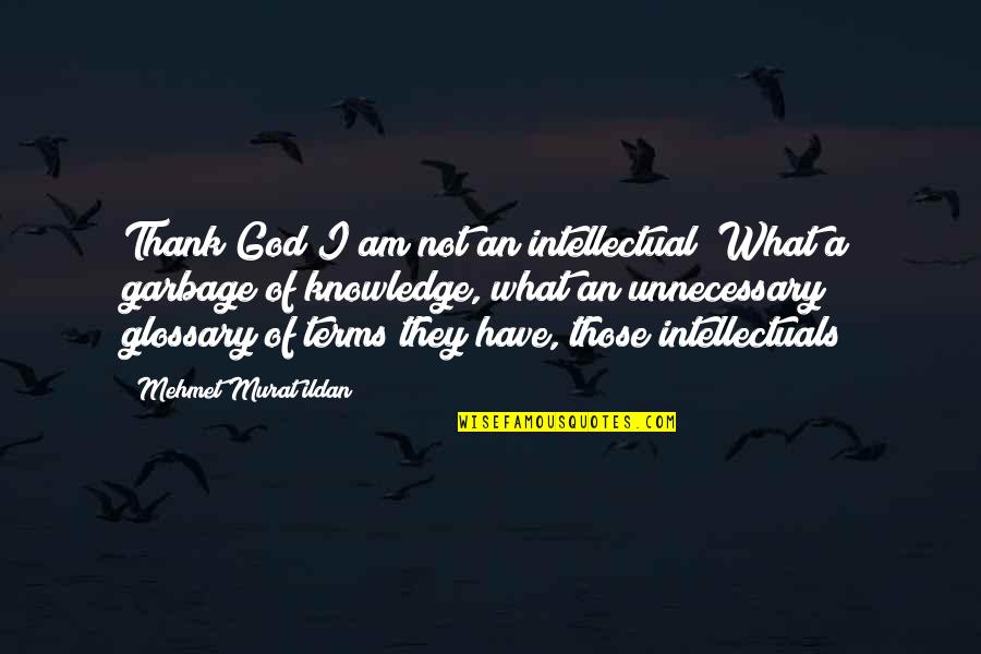 Hate Arguments Quotes By Mehmet Murat Ildan: Thank God I am not an intellectual! What
