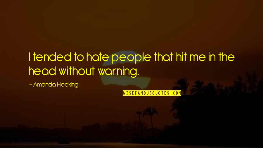 Hate Funny Quotes By Amanda Hocking: I tended to hate people that hit me