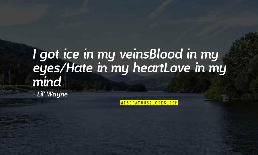 Hate In Your Heart Quotes By Lil' Wayne: I got ice in my veinsBlood in my