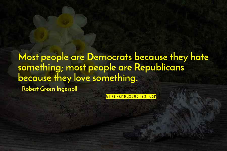 Hate Most Quotes By Robert Green Ingersoll: Most people are Democrats because they hate something;